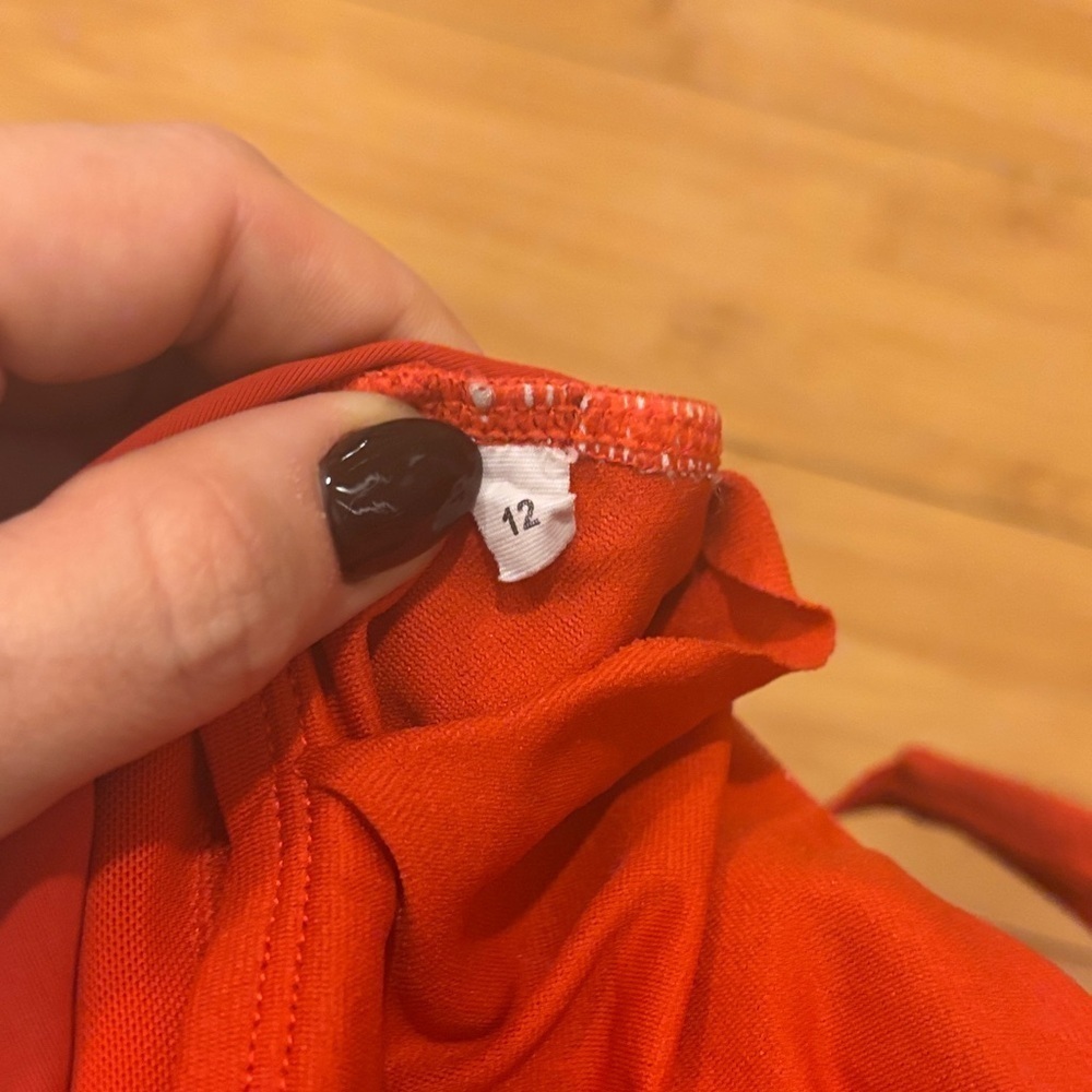 Orange One-Shoulder Women Swim One Piece - Picture 4 of 4